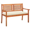 Image de vidaXL - Tuinbank - 2-zits - met - kussen - 120 - cm - massief - eucalyptushout