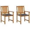 Image de vidaXL - Tuinstoelen - 2 - st - met - kussens - massief - acaciahout