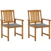 Image de vidaXL - Tuinstoelen - 2 - st - met - kussens - massief - acaciahout