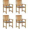 Image de vidaXL - Tuinstoelen - 4 - st - met - kussens - massief - acaciahout