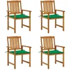 Image de vidaXL - Tuinstoelen - 4 - st - met - kussens - massief - acaciahout