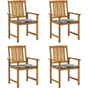 Image de vidaXL - Tuinstoelen - 4 - st - met - kussens - massief - acaciahout