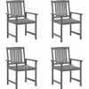 Image de vidaXL - Tuinstoelen - 4 - st - met - kussens - massief - acaciahout - grijs