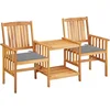 Image de vidaXL - Tuinstoelen - met - tafeltje - en - kussens - massief - acaciahout