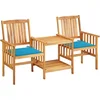 Image de vidaXL - Tuinstoelen - met - tafeltje - en - kussens - massief - acaciahout