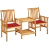 Image de vidaXL - Tuinstoelen - met - tafeltje - en - kussens - massief - acaciahout