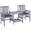 Image de vidaXL - Tuinstoelen - met - tafeltje - en - kussens - massief - acaciahout