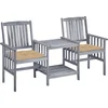 Image de vidaXL - Tuinstoelen - met - tafeltje - en - kussens - massief - acaciahout