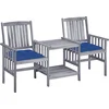 Image de vidaXL - Tuinstoelen - met - tafeltje - en - kussens - massief - acaciahout