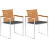 Image de vidaXL - Tuinstoelen - 2 - st - met - kussens - massief - acaciahout - en - staal