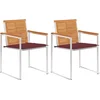 Image de vidaXL - Tuinstoelen - 2 - st - met - kussens - massief - acaciahout - en - staal