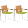 Image de vidaXL - Tuinstoelen - 2 - st - met - kussens - massief - acaciahout - en - staal