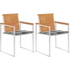 Image de vidaXL - Tuinstoelen - 2 - st - met - kussens - massief - acaciahout - en - staal