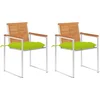 Image de vidaXL - Tuinstoelen - 2 - st - met - kussens - massief - acaciahout - en - staal