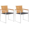 Image de vidaXL - Tuinstoelen - 2 - st - met - kussens - massief - teakhout - en - staal