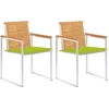 Image de vidaXL - Tuinstoelen - 2 - st - met - kussens - massief - teakhout - en - staal