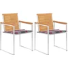 Image de vidaXL - Tuinstoelen - 2 - st - met - kussens - massief - teakhout - en - staal