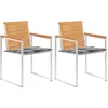 Image de vidaXL - Tuinstoelen - 2 - st - met - kussens - massief - teakhout - en - staal