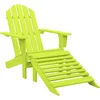 Image de vidaXL - Tuinstoel - Adirondack - met - voetenbank - massief - vurenhout - groen
