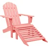 Image de vidaXL - Tuinstoel - Adirondack - met - voetenbank - massief - vurenhout - roze