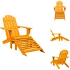Image de vidaXL - Tuinstoel - Adirondack - met - voetenbank - massief - vurenhout - oranje