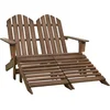 Image de vidaXL - Tuinstoel - 2-zits - Adirondack - met - voetenbank - vurenhout - bruin