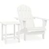 Image de vidaXL - Tuinstoel - Adirondack - met - tafel - massief - vurenhout - wit