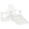 Image de vidaXL - Tuinstoel - Adirondack - met - voetenbank - tafel - massief - vurenhout - wit