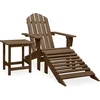 Image de vidaXL - Tuinstoel - Adirondack - voetenbank - tafel - massief - vurenhout - bruin
