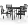 Image de vidaXL - 5-delige - Tuinset - glas - en - staal - zwart