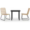 Image de vidaXL - 3-delige - Tuinset - poly - rattan - en - glas