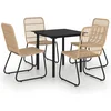 Image de vidaXL - 5-delige - Tuinset - poly - rattan - en - glas