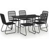 Image de vidaXL - 7-delige - Tuinset - poly - rattan - en - glas