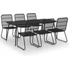 Image de vidaXL - 7-delige - Tuinset - poly - rattan - en - glas