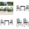 Image de vidaXL - 3-delige - Tuinset - PVC-rattan - zwart