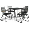 Image de vidaXL - 5-delige - Tuinset - PVC-rattan - zwart