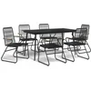 Image de vidaXL - 7-delige - Tuinset - PVC-rattan - zwart