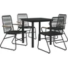 Image de vidaXL - 5-delige - Tuinset - PVC-rattan - zwart