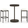 Image de vidaXL - 3-delige - Tuinbarset - met - kussens - poly - rattan - bruin