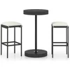 Image de vidaXL - 3-delige - Tuinbarset - met - kussens - poly - rattan - zwart