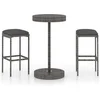 Image de vidaXL - 3-delige - Tuinbarset - met - kussens - poly - rattan - grijs