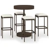 Image de vidaXL - 5-delige - Tuinbarset - met - kussens - poly - rattan - bruin