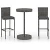 Image de vidaXL - 3-delige - Tuinbarset - met - kussens - poly - rattan - grijs