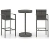 Image de vidaXL - 3-delige - Tuinbarset - poly - rattan - grijs