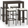 Image de vidaXL - 5-delige - Tuinbarset - met - kussens - poly - rattan - bruin