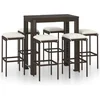 Image de vidaXL - 7-delige - Tuinbarset - met - kussens - poly - rattan - bruin