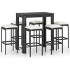 Image de vidaXL - 7-delige - Tuinbarset - met - kussens - poly - rattan - zwart