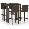 Image de vidaXL - 5-delige - Tuinbarset - met - armleuningen - poly - rattan - bruin