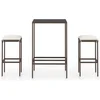 Image de vidaXL - 3-delige - Tuinbarset - met - kussens - poly - rattan - bruin