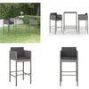 Image de vidaXL - 3-delige - Tuinbarset - met - kussens - poly - rattan - grijs
